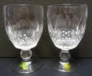 Waterford Crystal "Colleen" 2 Water/Wine Goblets Short Stem sz-5 1/4"h IRELAND - Picture 1 of 6