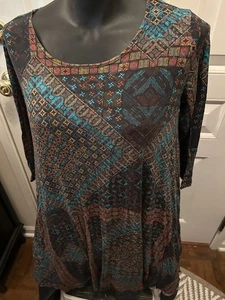Karen Kane Tunika Oberteil Mehrfarbig 3/4 Arm (könnte auch ein Kleid sein).  Größe S - Bild 1 von 4