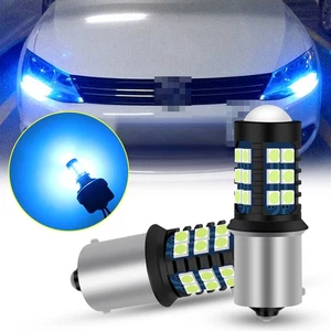 2Pcs P21W 1156 BA15s 382 Bright Ice Blue Led Daytime Running Light Bulb DRL12v - Picture 1 of 10