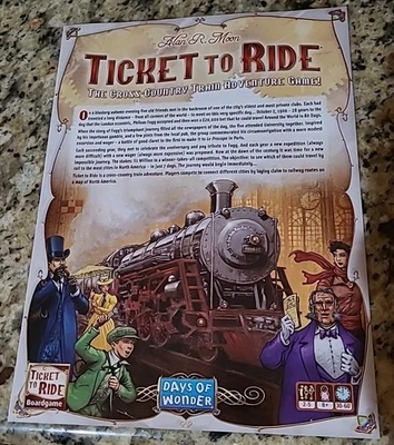 Ticket to Ride Days of Wonder Replacement Rules Instruction Sheet Manual ONLY - Image 1 of 4