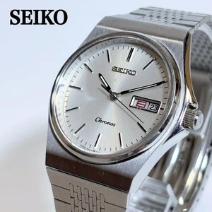 Reloj SEIKO Chronos Hombre Día Fecha Vintage Clásico Cuarzo Movimiento Reloj - Imagen 1 de 10