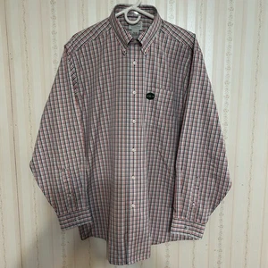 NWT Vintage LL Bean Men's 17 1/2-35 White Blue Red Plaid Dress Shirt NEW - Picture 1 of 7