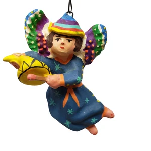 Tesoros Handmade Clay Angel Ornament Made In Peru 3" - Picture 1 of 13