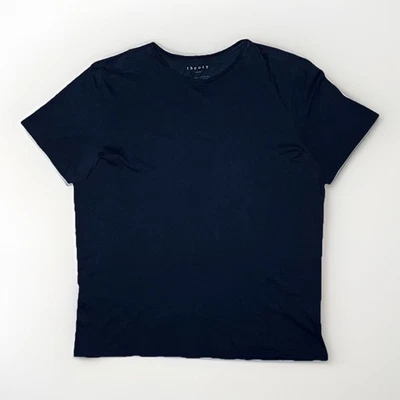 Camiseta Theory Negra Lisa Cuello Redondo SS Para Hombre Talla XL 92% Algodón 8% Spandex Foto 1 de 2