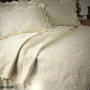 FAB! Made In Portugal Bay Colony Home White English Rose Twin Matelasse Coverlet - Picture 1 of 7