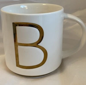 TAZZA TAZZA CAFFÈ MONOGRAMMA LETTERA iniziale B Williams Sonoma nuova senza etichetta. Oro B - Foto 1 di 9