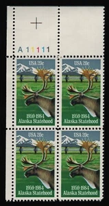 #2066 20c Alaska Statehood, Plate Block [A11111 UL] Mint **ANY 5=FREE SHIPPING** - Picture 1 of 1