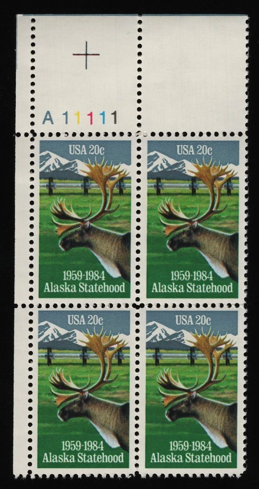 #2066 20c Alaska Statehood, Plate Block [A11111 UL] Mint **ANY 5=FREE SHIPPING** - Image 1 of 1