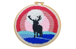 Cartoon Rug Hooking Beginner Kit Punch Needle Set Embroidery Pen DIY Create Fun - Picture 1 of 8