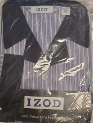 Izod Juego de Pijama Hombre Manga Larga XXXXL, 4x-Grande 100% Algodón Azul Marino NUEVO Foto 1 de 2
