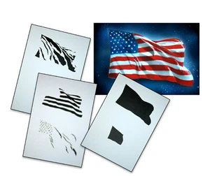 AS-077 US Flag step by step stencil template acryl airbrush spray wall paint - Picture 1 of 2