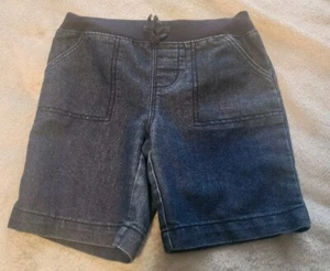 Faded Glory Girl's Size M 7/8 Dark Denim Pull On Shorts Elastic Waistline - Picture 1 of 5