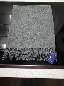 NWT Polo Ralph Lauren Lambswool Scarf /Grey Made in Scotland - Picture 1 of 5