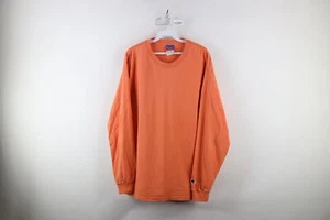 Vintage 90s Champion Mens Large Faded Blank Long Sleeve T-Shirt Orange Cotton - Picture 1 of 12