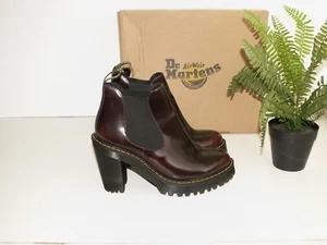 Dr. Martens HURSTON Cherry Arcadia Leather Heeled Boots UK 6 EU 39 einmal getragen!! - Bild 1 von 10