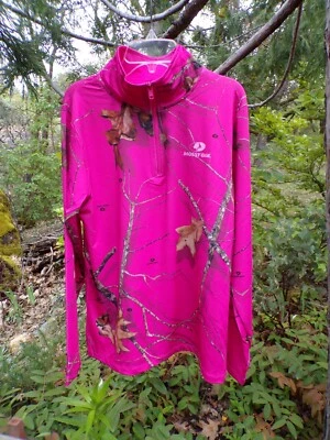 Mossy Oak Rosa Camuflaje Jersey Delantero 1/4 Cremallera Manga Larga Mediano Nuevo Con Etiquetas Foto 1 de 4