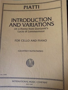 Introduction & Variations on a theme from Lucia di Lammermoor for Cello & Piano - Picture 1 of 1
