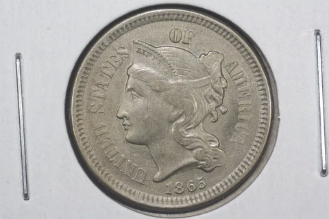 1866 3c Nickel, Very Choice AU++ Cover