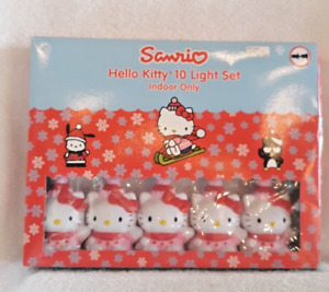 Vintage Hello Kitty Indoor Outdoor 10 Light Set Sanrio Christmas 7.5 Feet 2001