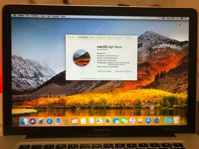 Apple Macbook Pro A1286 15" mid 2010 i5 2.4 GHz 4GB RAM 256GB SSD 10.13.6 Mac OS - Immagine 1 di 4
