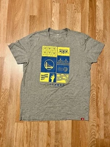 Sportiqe NBA Golden State Warriors Gray Short Sleeve Shirt 2018 Mens Size 2XL - Picture 1 of 6