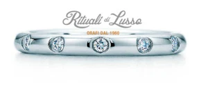 Ring Glaube 18 kt Weißgold mit diamanten eternity ct. 0.18 klassische Hochzeit - Bild 1 von 3