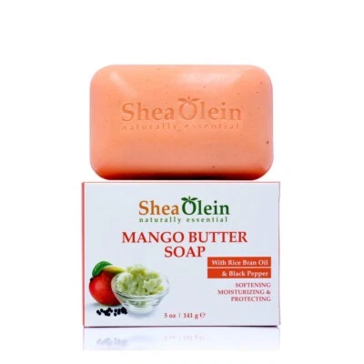 Shea Olein Mango Butter Soap With Rice Bran Oil & Black Pepper, 6-pack