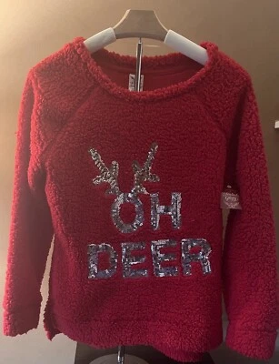 Suéter Rojo Desteñido Glory Niños Talla S Pequeño Niños Niñas Pullover Tejido Top Foto 1 de 3