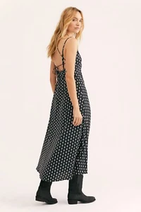 NEW FREE PEOPLE Sz M PHOENIX PRINTED MAXI MIDI SLIP DRESS - Picture 1 of 4