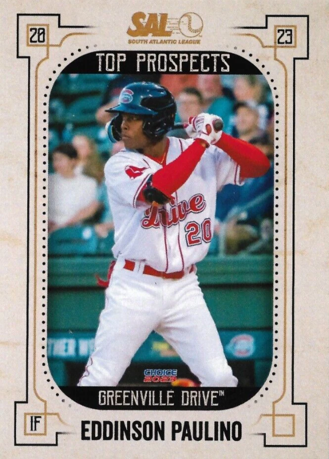 2023 South Atlantic League Top Prospects Eddinson Paulino Greenville Drive - Image 1 of 1