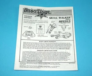 BRAVESTARR ORIGINAL SPARE INSTRUCTIONS SKULL WALKER 1986 MATTEL MOTU - Picture 1 of 3