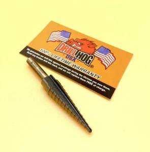 Drill Hog® 1/8"-1/2" Step Drill Bit Reamer UNIBIT Step Bit M7 Lifetime Warranty - Picture 1 of 5