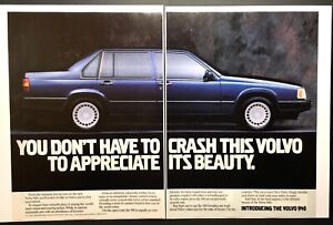 1991 Volvo 940 Blue Sedan 2-page vintage Print Ad Car Advertisement