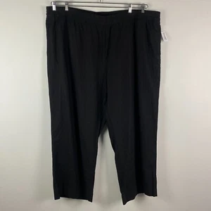 Old Navy High-Waisted Linen-Blend Wide-Leg Pants Size 4X Black Pull On - Picture 1 of 11