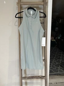 Lululemon Lightweight Sleeveless Polo Tennis Dress Jade Grey/ Eucalyptus Size 12 - Picture 1 of 14