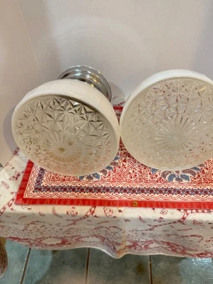 Lámpara de techo antigua de vidrio cromado Art Deco Nouveau Gatsby años 30 40 de colección Foto 1 de 4