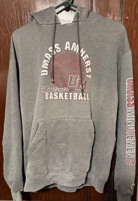 UMass Minutemen Basketball Champion Hoodie Men's XL Gray - Image 1 of 4