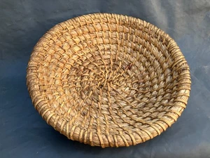 antik vintage Schale Tisch Stroh Landhaus Brotkorb Servierkorb Deko XL 4095-7 - Picture 1 of 9