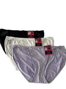 Maidenform 3 pares de bragas de bikini Pure Comfort 2XL/9 multicolor DMECBK NUEVAS - Imagen 1 de 3