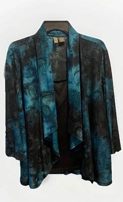 SereNade Women Plus 2XL Open Two In One Top Blue Black - Image 1 of 4