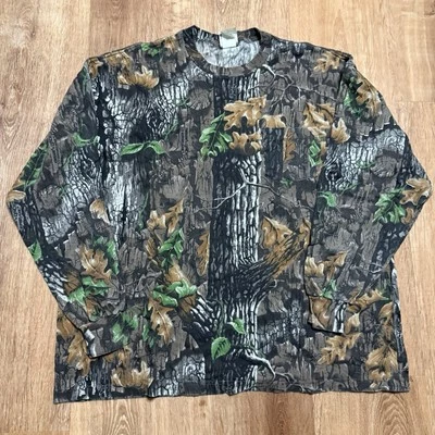 Camiseta De Colección Jerzees Camuflada Manga Larga Bolsillo Para Hombre XL Trebark Superflauge EE. UU. Foto 1 de 4