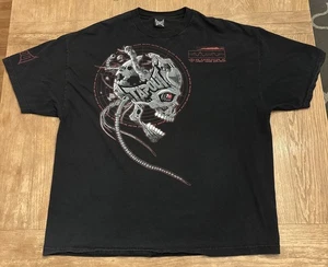 Vintage Tapout MMA UFC Robotic Skull Black T Shirt Size XXXL - Picture 1 of 7