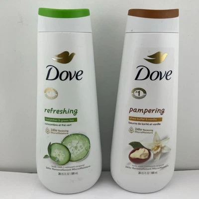 Dove Body Wash Duo: Refreshing Cucumber Green Tea & Shea Buter Vanilla 20oz Each - Image 1 of 4