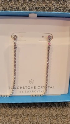 Pendientes de cadena de cristal de piedra de toque Foto 1 de 4