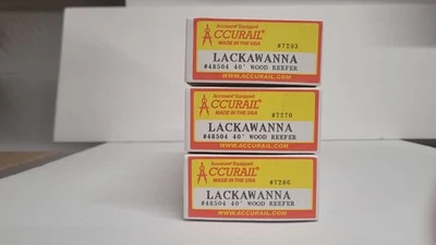 Frigorífico de madera Lackawanna Accurail 40’ escala HO - Lote de 3 Foto 1 de 4