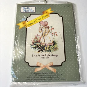 Vtg Holly Hobbie "Love Is The Little Things You Do" Cross Stitch Kit Little Girl - Picture 1 of 6