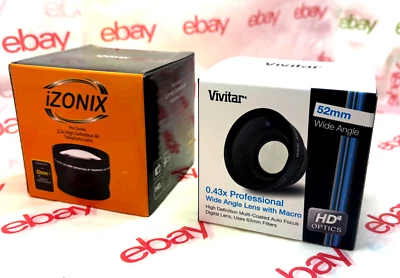 0.43 WIDE +2.2X TELEPHOTO LENS 52mm to CAMERA PENTAX K100D K10D K11D K110D K200D - Image 1 of 4