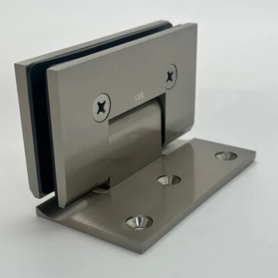 CV1E044, 90° Wall Mount Offset Back Plate Shower Door Hinge for 3/8", 1/2" glass - Image 1 of 4