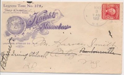 Laurens Tent no. 278 Knights of the Maccabees 1912 Laurens Otsego Co. NY - Image 1 of 2