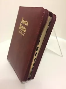 BIBLIA REINA VALERA 1960 COMPACTA con CIERRE VINO CON INDEX PALABRAS JESUS ROJO - Picture 1 of 2